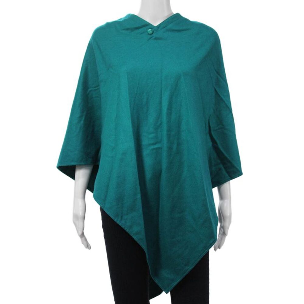 Allie Coosh Women Blue Polyester Poncho Pullover Size One Size